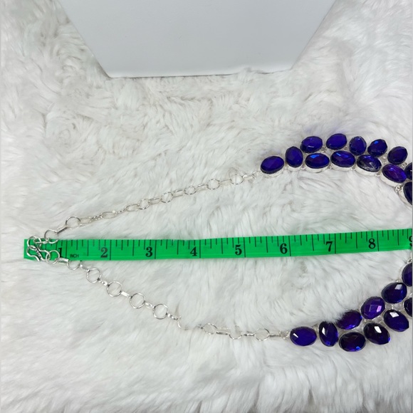 🟣 Rainbow Fire 🌈🔥 Topaz 925 Large Necklace & Earring Set - Picture 6 of 7